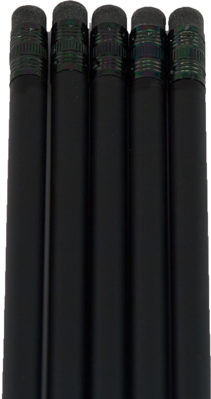 Graphite Ultra Premium Matte Black Pencil (Black Wood Matte Black with Black Eraser)(#2HB Lead) (Matte Black)(Bag of 36) - Image 3